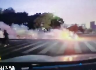 His electric scooter catches fire while he's behind the wheel