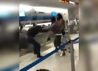 Fight in a Miami airport over a place in line