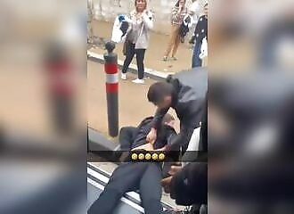 A mugger is ejected from a bus in France
