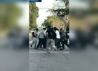 A man attacked in the street by a gang of teenage bikers