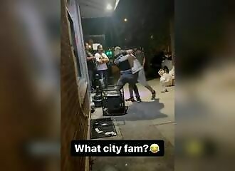 He disrespects a bouncer and tries to force his way through (which ends badly for him)