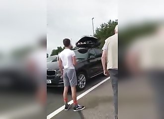 Instead of their personal belongings, they find two migrants in their roof box