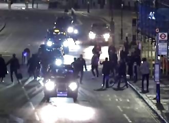 A thief is arrested by passers-by seconds after stealing a woman's cell phone