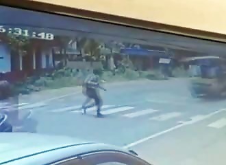 He passes near death at the crosswalk