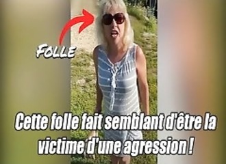 Cette folle fait semblant d'être la victime d'une agression !