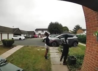 Burglar wields huge knife to scare off homeowner