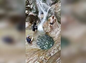 A man disappears after jumping into a natural pool