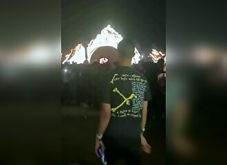  He throws a glass of urine into the crowd and is demolished 