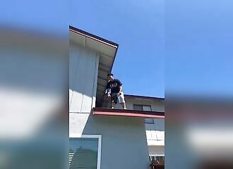 A moron jumps into a really shallow pool