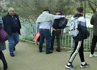 He surprises a pickpocket and can't resist punching him in the face