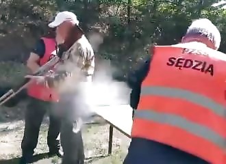Dramatic incident at a shooting demonstration in Poland (Warning - shocking)
