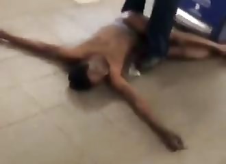 Naked man gives subway employees a hard time