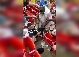 Brutal assault in the stands at an American soccer game