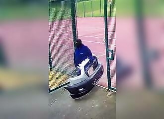 A hooded gang breaks into the school grounds and robs the minibus of parts