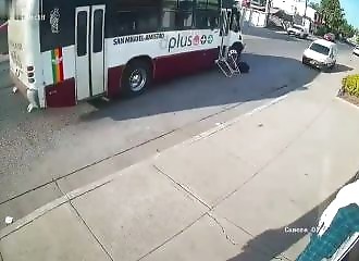 Old man hit by distracted bus driver