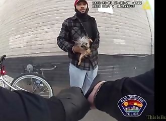 Fugitive throws dog at policeman before fleeing