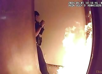 Man sets fire to himself during eviction (Warning - shocking)