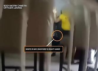 Instant angoissant : Des policiers abattent un mari violent tenant une femme en otage au couteau