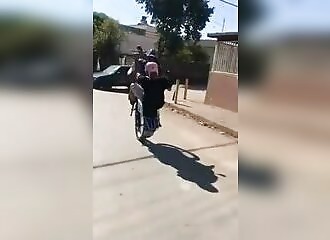 Another biker misses his wheelie