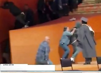 Huge brawl at Los Angeles graduation for students on probation