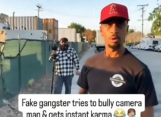 Enorme: A gangster tries to steal a cameraman's phone, it turns out badly for him