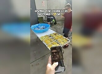Homeless people have a choice between alcohol and food