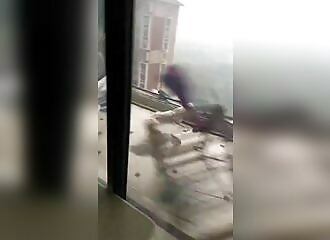 Typhoon Yagi sweeps everything off a balcony in China