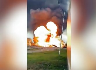 Explosion impressionnante d'une station service en Tchétchénie