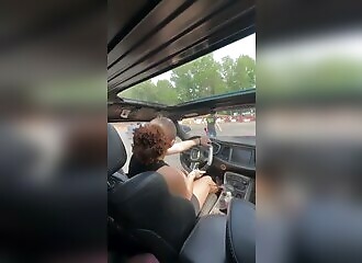 Woman enjoys drifting on the road, hits pedestrian (Warning - shocking)