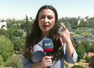 Journalist (surprised) by bombing of Syrian headquarters