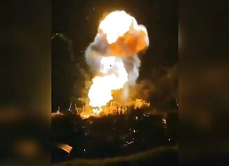New video of Russian ship explosion in Crimea 