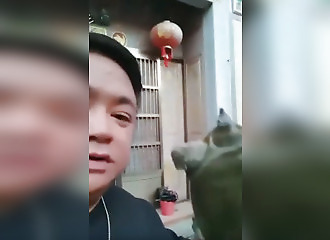  He introduces the turtle he's going to eat, and it turns out badly! 